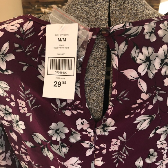 NWT PURPLE FLORAL PRINT DRESS - Picture 4 of 8